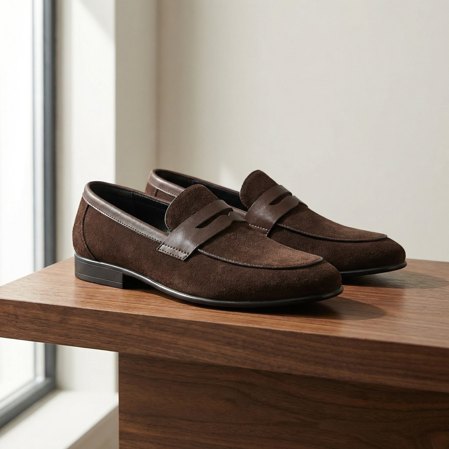 Milano Suede Penny Loafers Marble