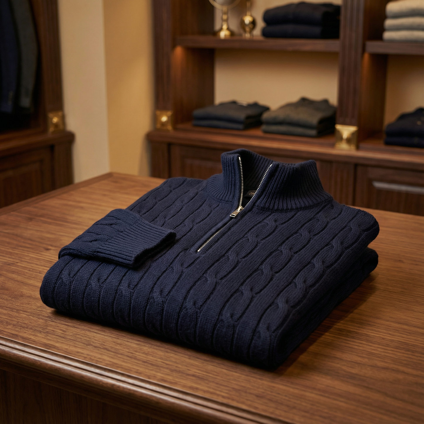 Zurich Zip Polo Knit Marble