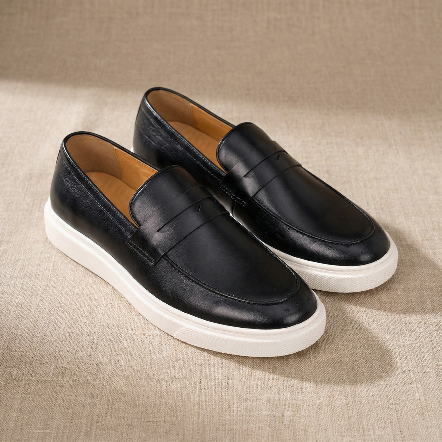 Milan Casual Leather Loafers Marble