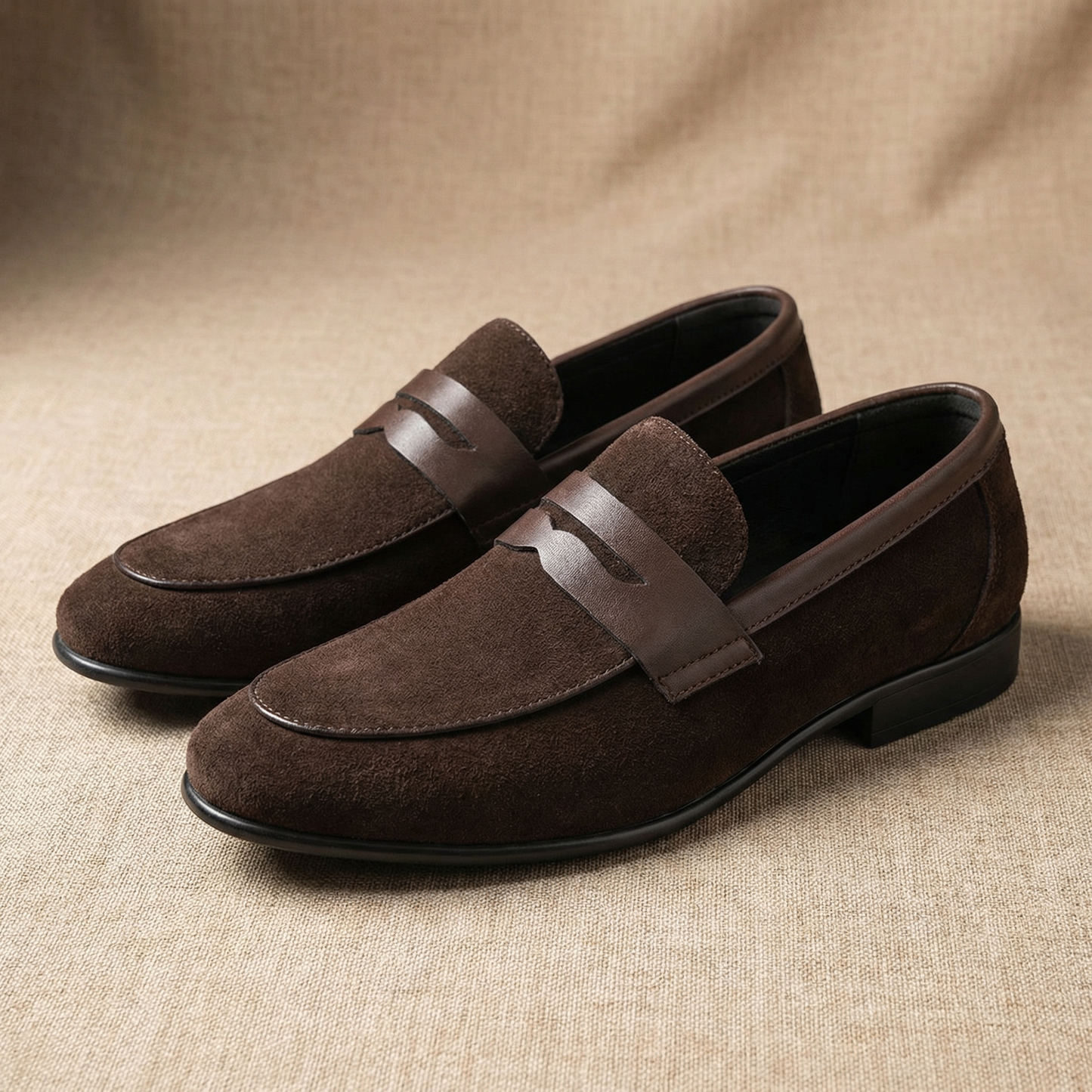 Milano Suede Penny Loafers Marble