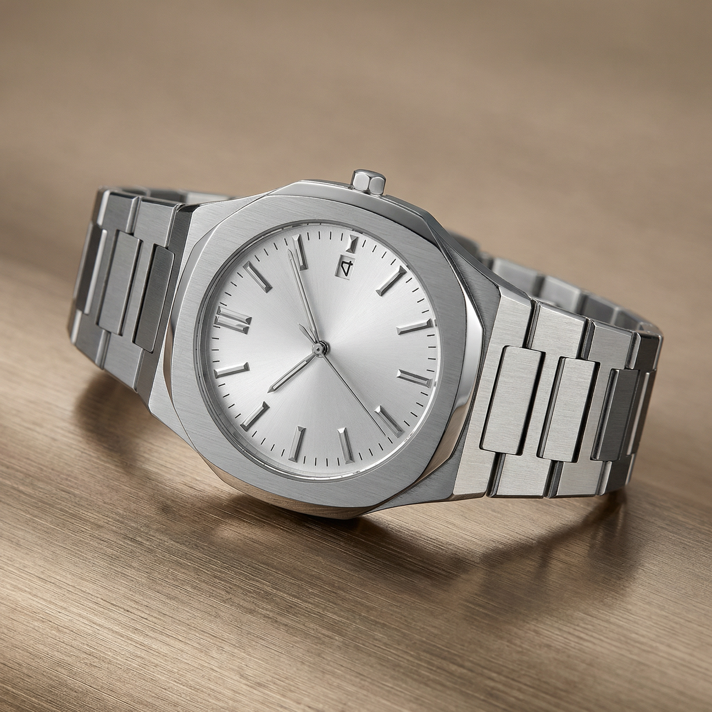 Geneva Stainless Steel Quartz Watch Marble