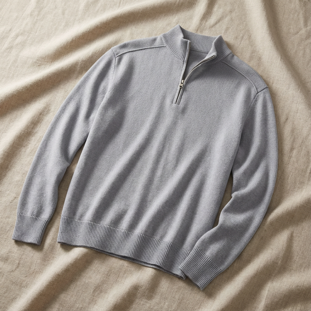 Half-Zip Knit Sweater Marble