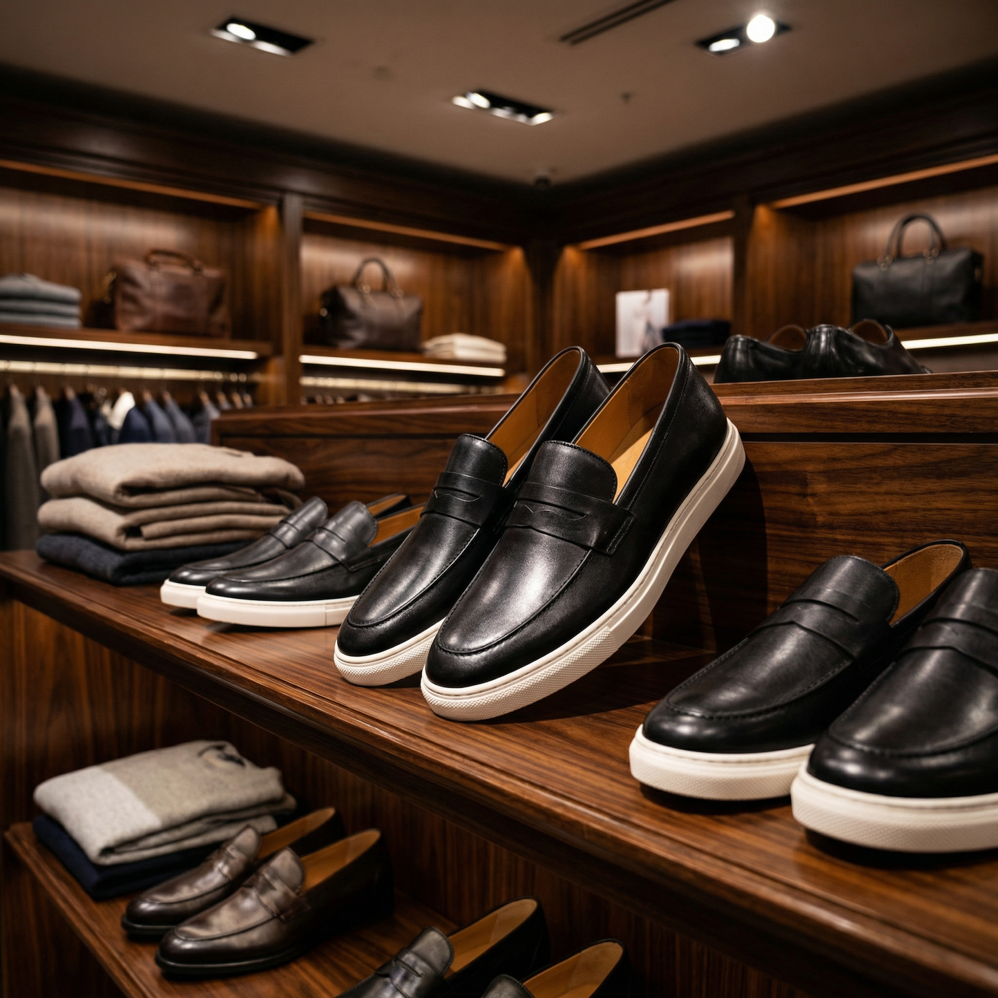 Milan Casual Leather Loafers Marble