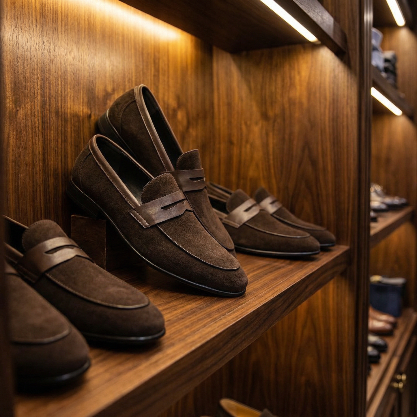 Milano Suede Penny Loafers Marble