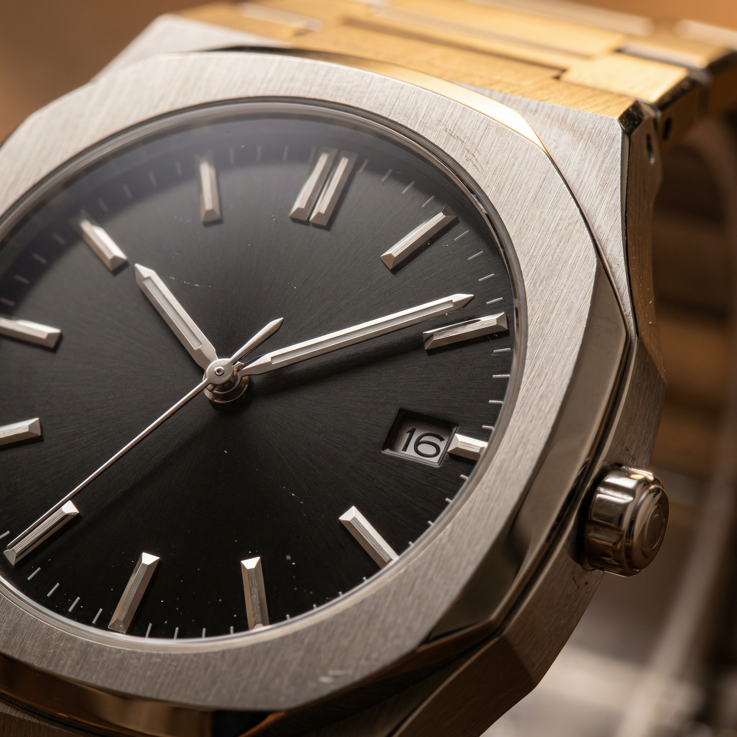 Geneva Stainless Steel Quartz Watch Marble