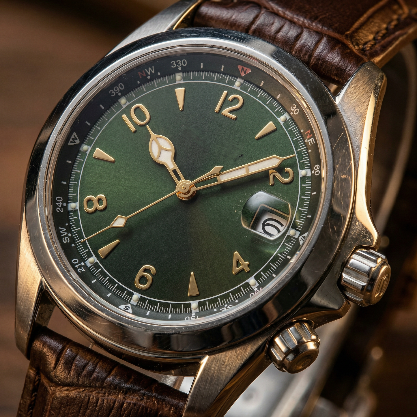 Vienna Leather Calendar Quartz Watch Marble