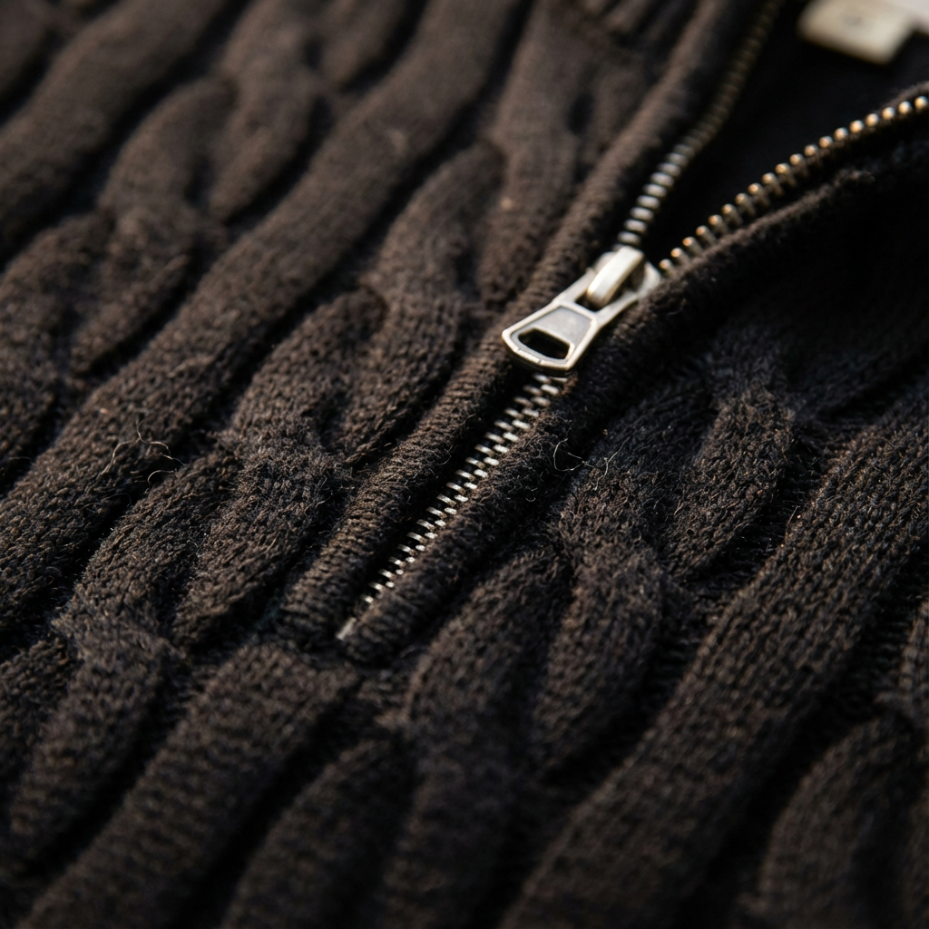 Cable Half-Zip Sweater Marble