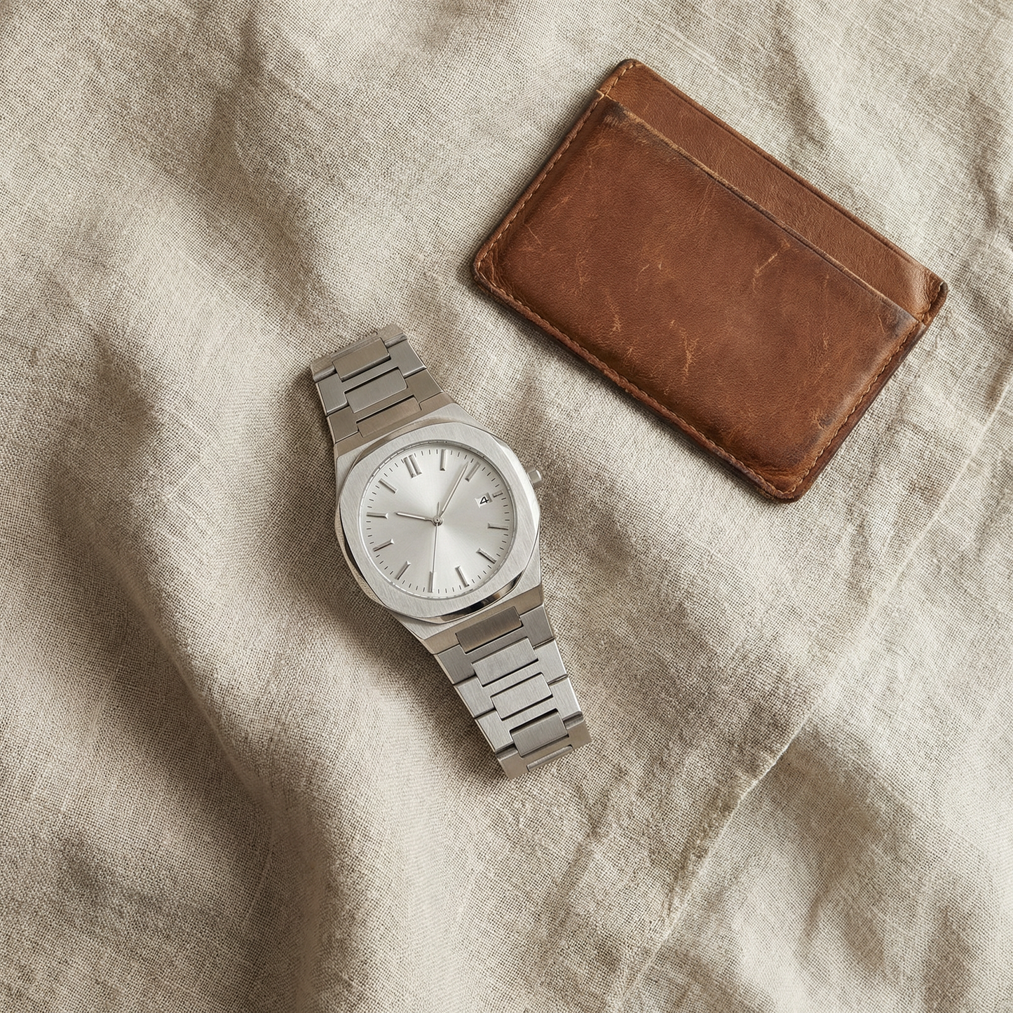 Geneva Stainless Steel Quartz Watch Marble