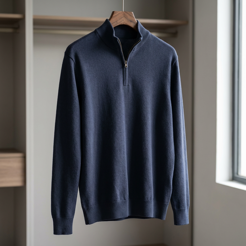 Half-Zip Knit Sweater Marble