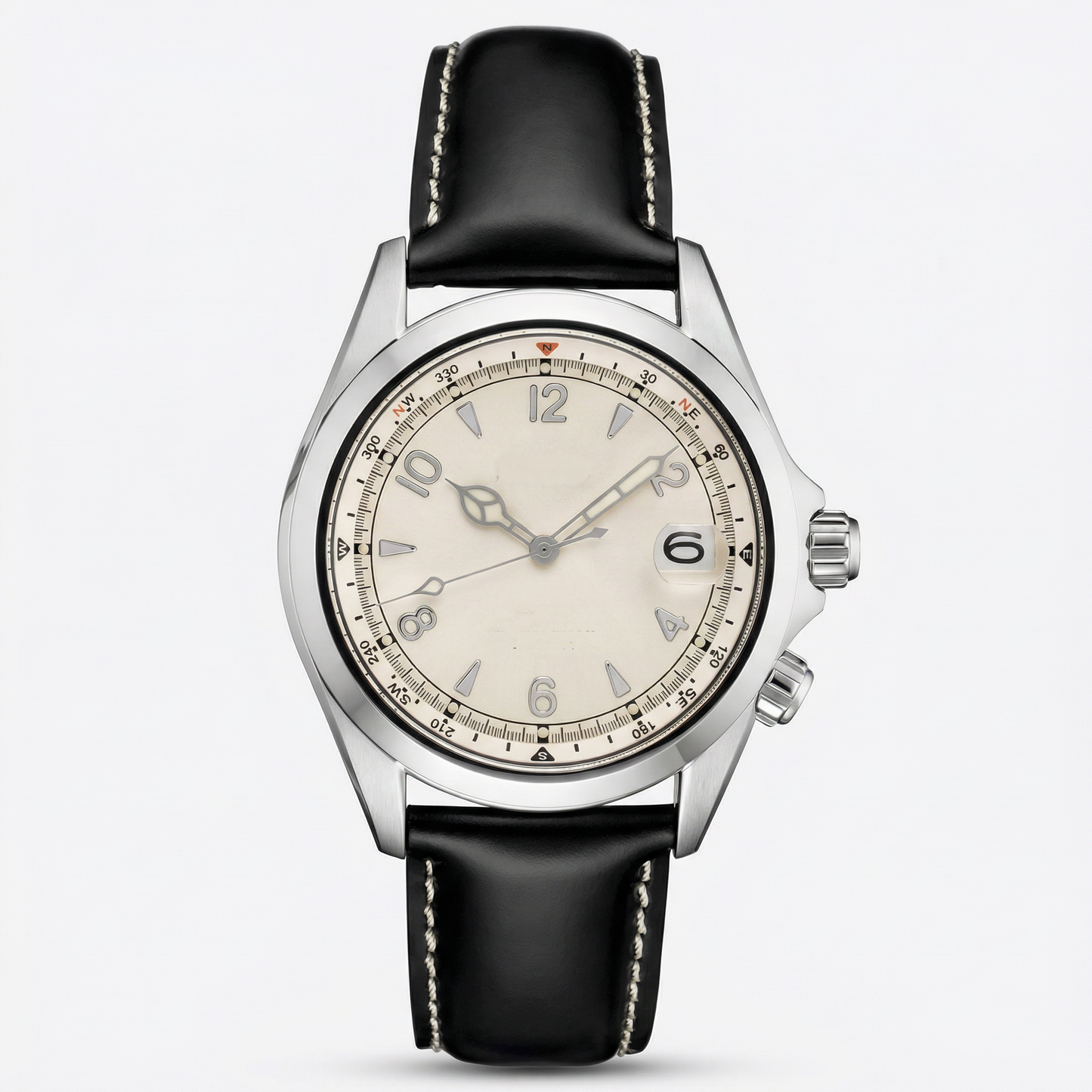 Vienna Leather Calendar Quartz Watch Marble