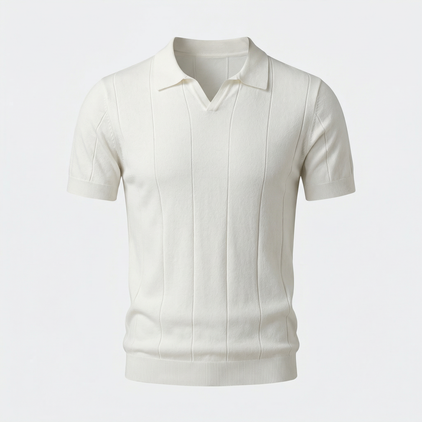 Amalfi V-Neck Knit Polo Marble