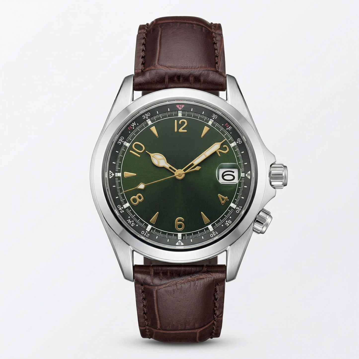 Vienna Leather Calendar Quartz Watch Marble