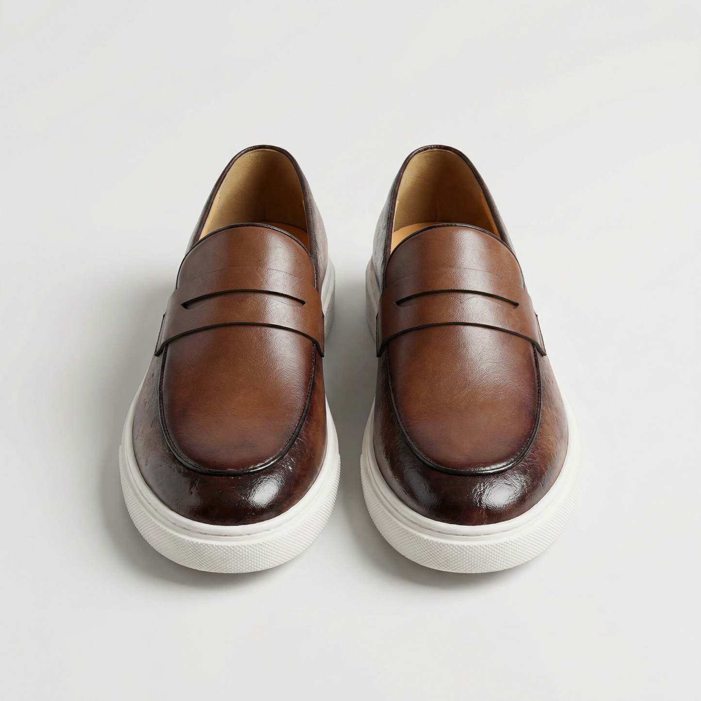 Milan Casual Leather Loafers Marble