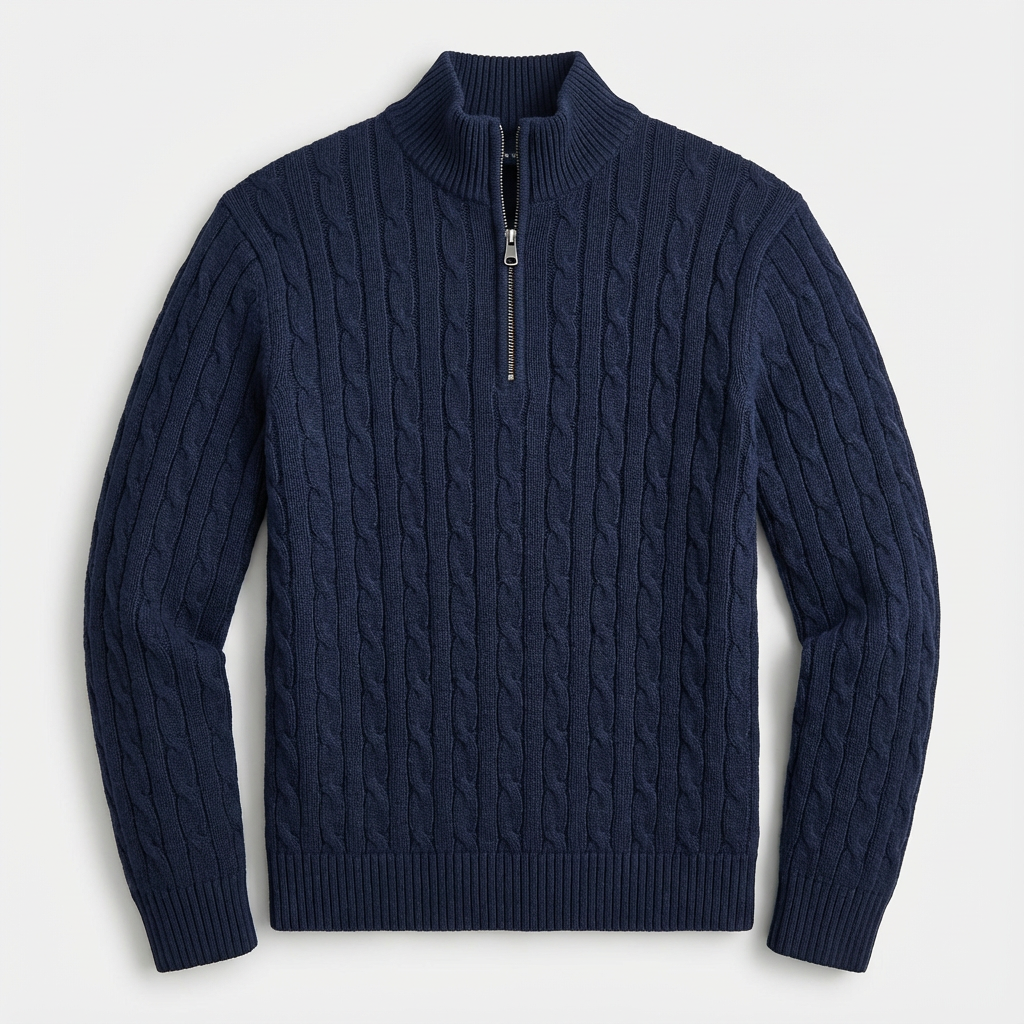 Cable Half-Zip Sweater Marble