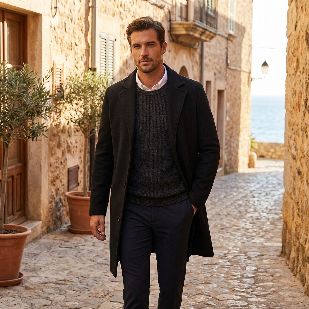 Oxford Wool Overcoat Marble