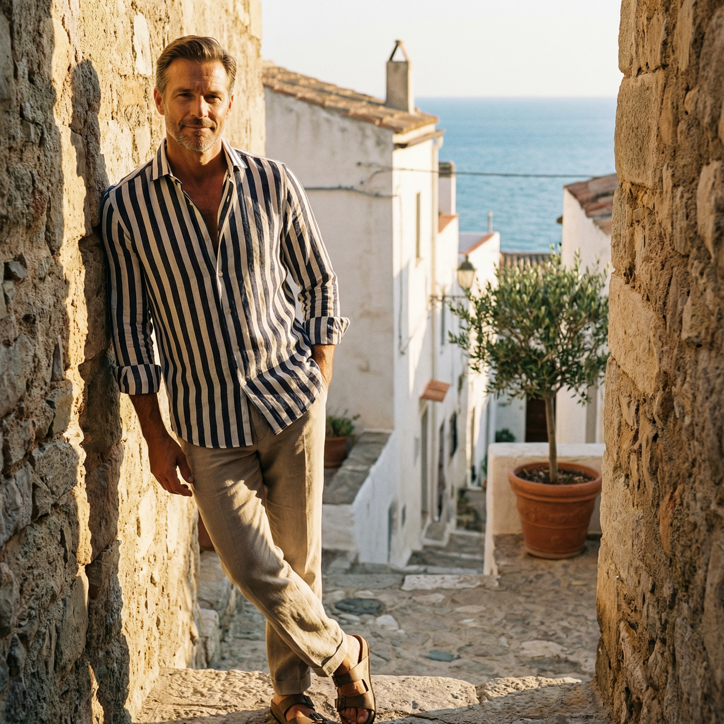 Riviera Striped Shirt Marble