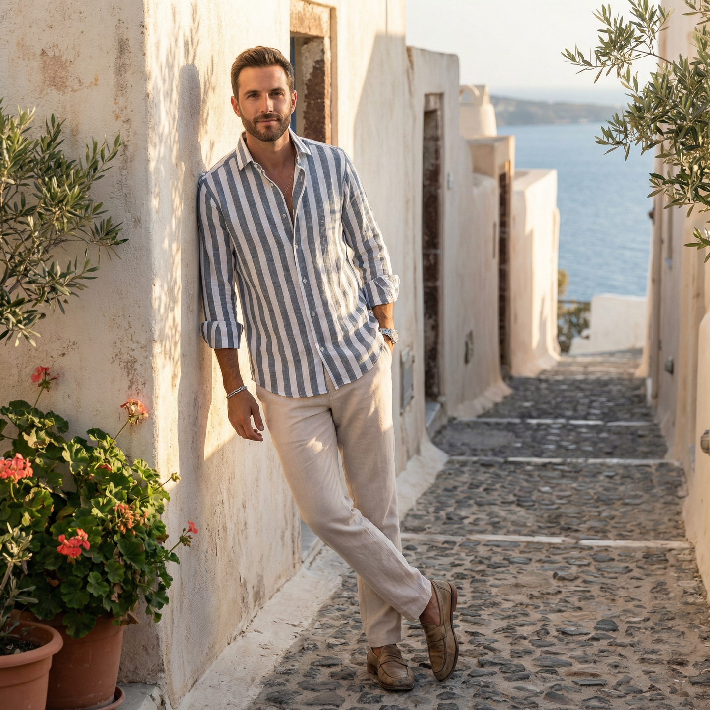 Riviera Striped Shirt Marble