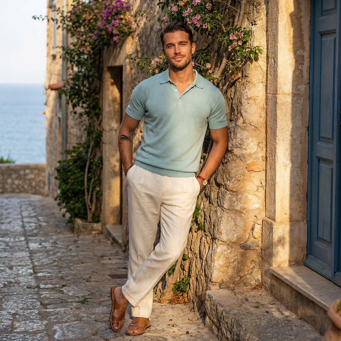 Monaco Slim Fit Polo Shirt Marble