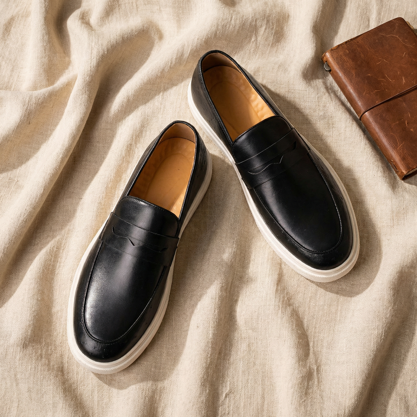 Milan Casual Leather Loafers Marble
