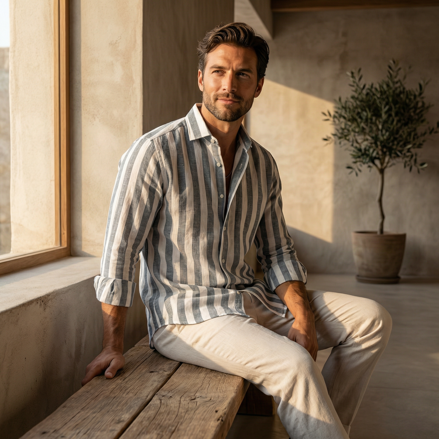 Riviera Striped Shirt Marble