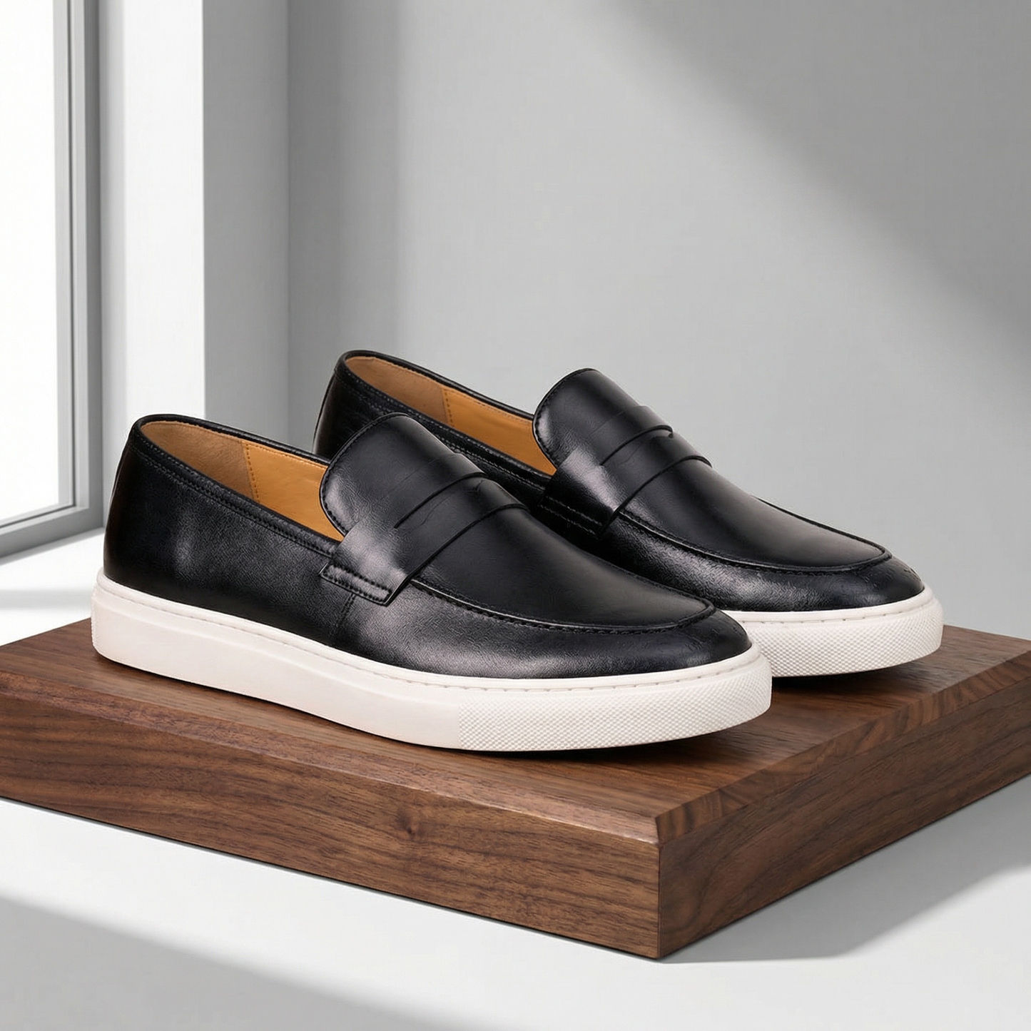 Milan Casual Leather Loafers Marble