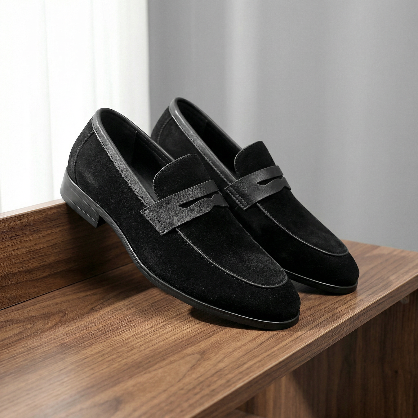 Milano Suede Penny Loafers Marble
