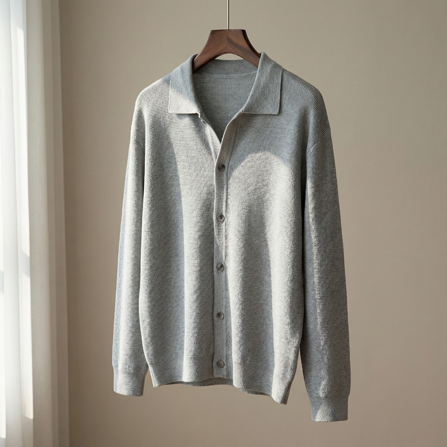 Verona Knit Polo Cardigan Marble