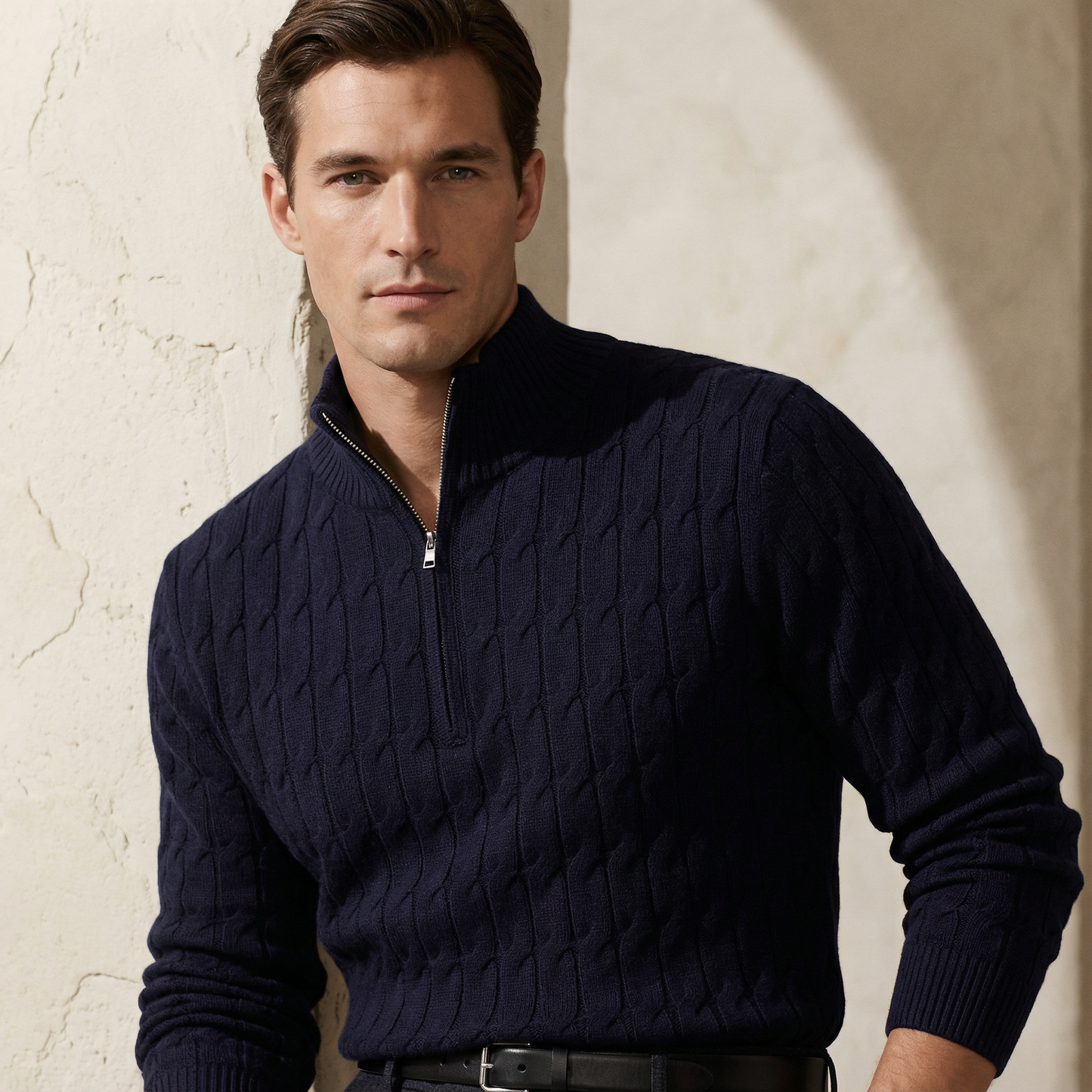 Zurich Zip Polo Knit Marble