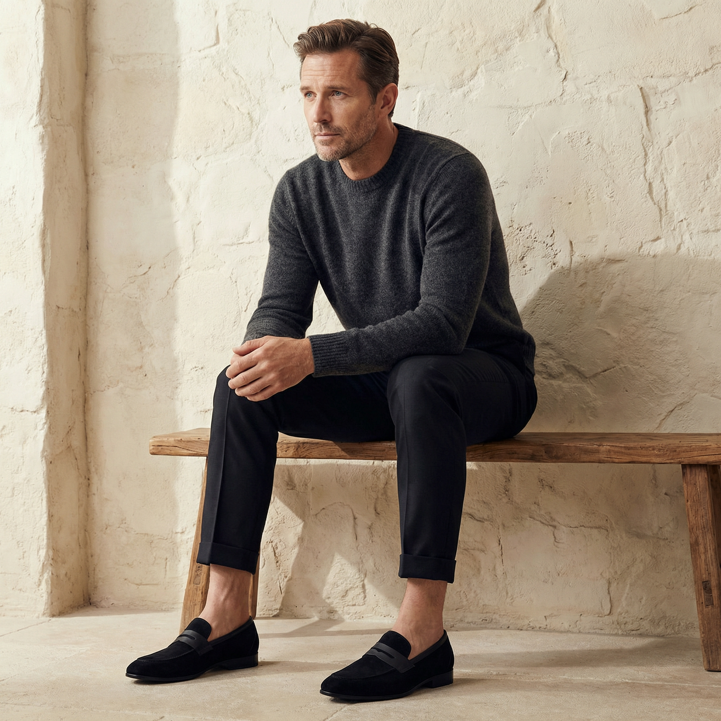 Milano Suede Penny Loafers Marble