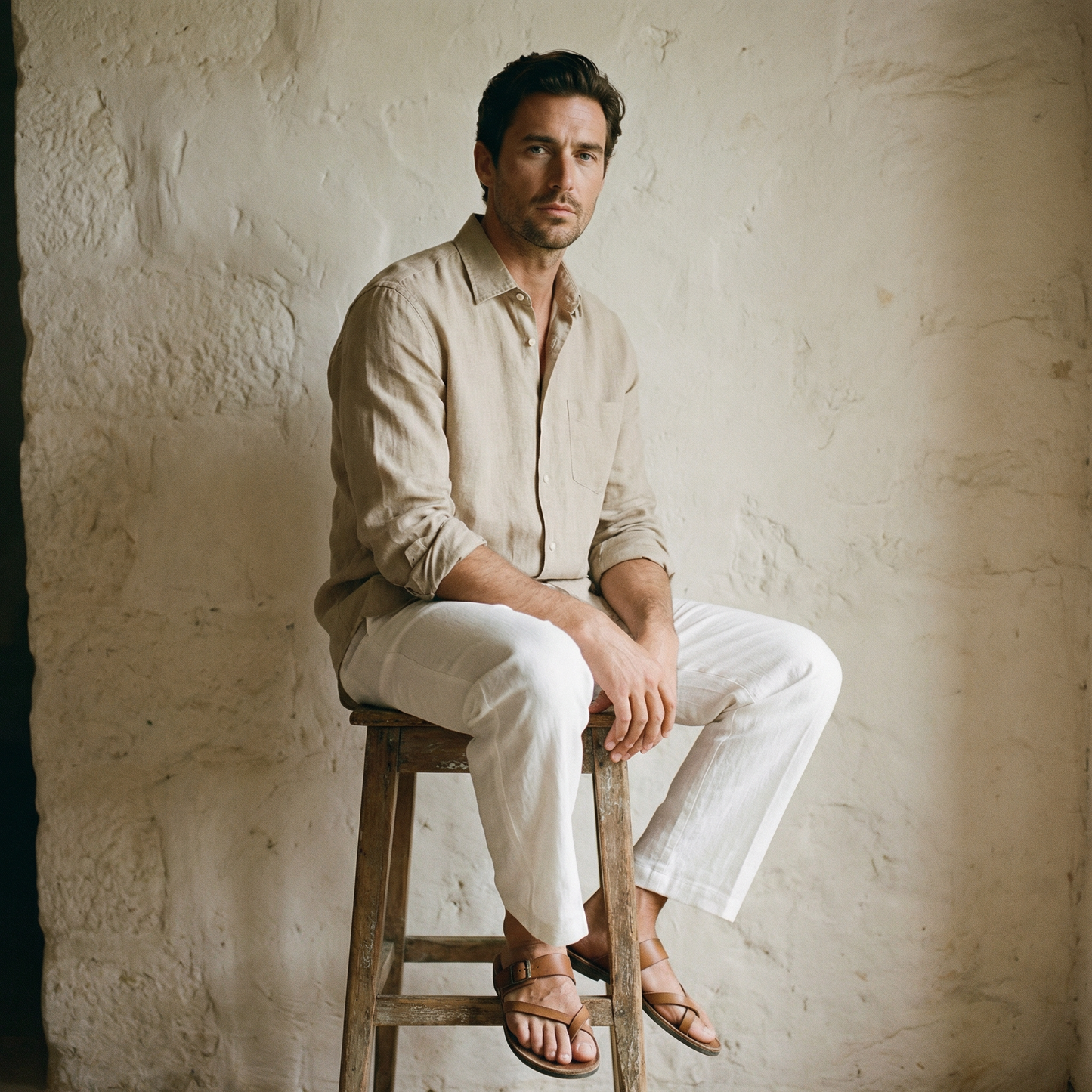 Florence Linen Trousers Marble