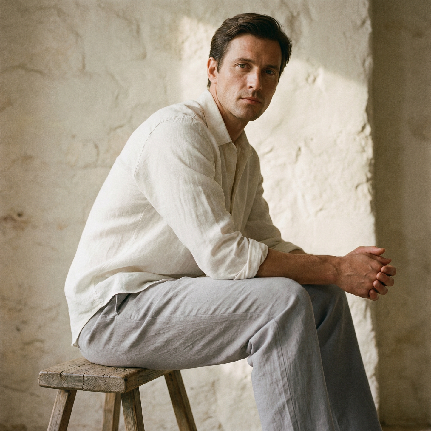 Florence Linen Trousers Marble