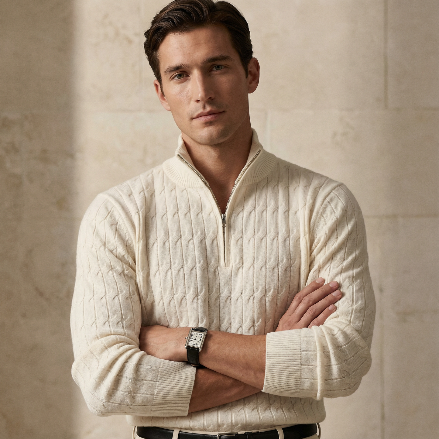 Zurich Zip Polo Knit Marble