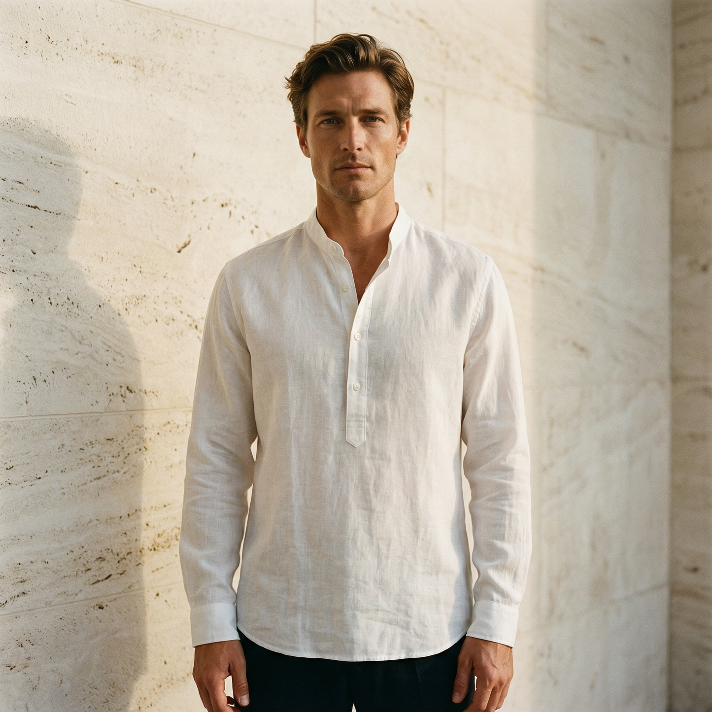 Linen Button Shirt Marble
