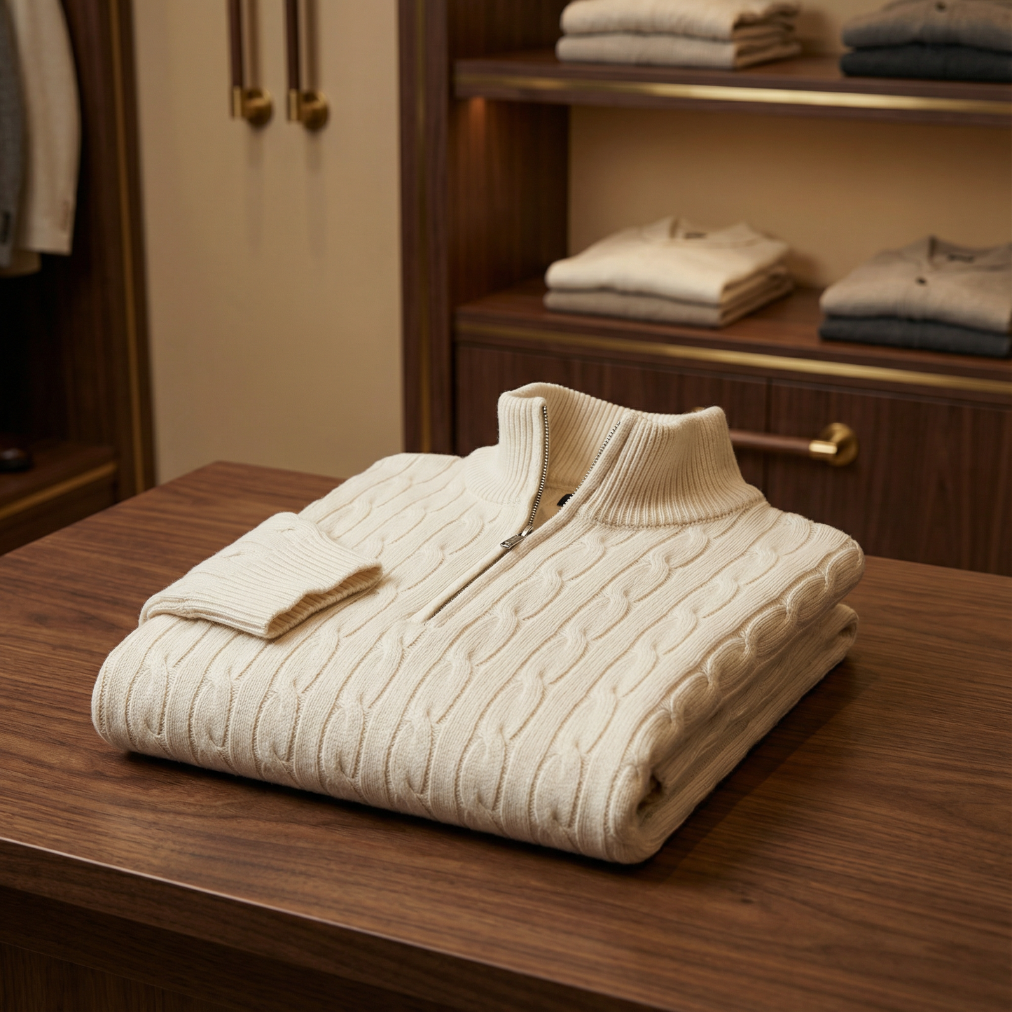 Zurich Zip Polo Knit Marble