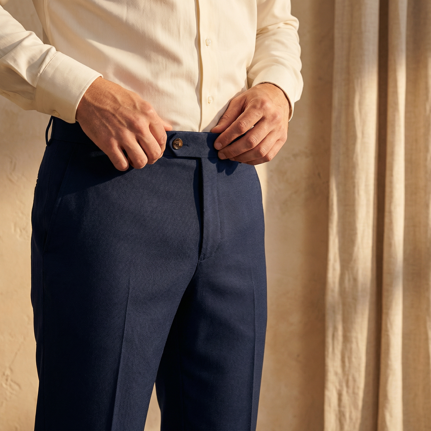 Milan Slim Fit Trousers Marble