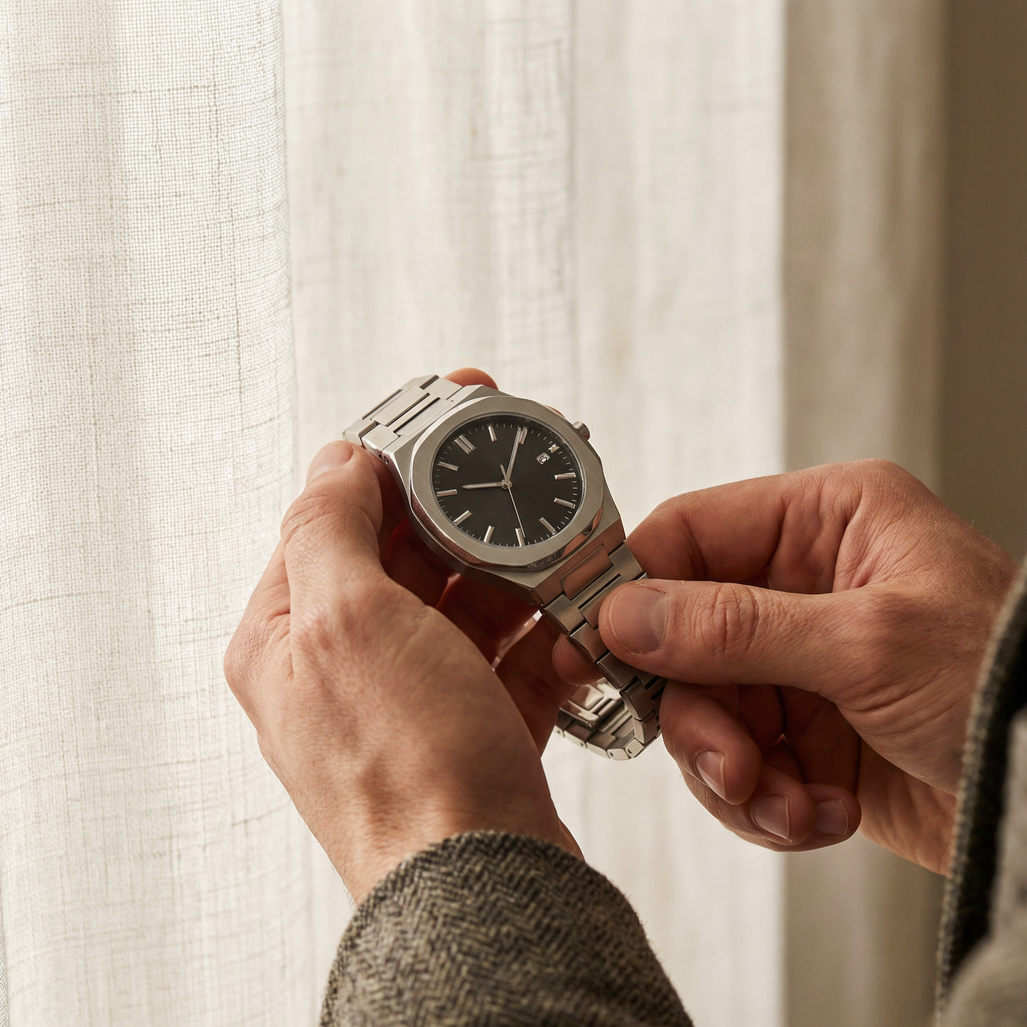 Geneva Stainless Steel Quartz Watch Marble